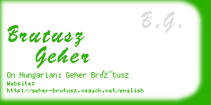 brutusz geher business card